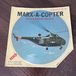Marx-A-Copter Special Effects Record 33 1/3 RPM Paper Vintage Cardboard CURVED